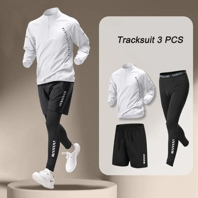 2025 Spring Men's Quick Dry Jacket Suit 1-4 piece Outdoor Fitness Running Sets Sports Jogging Pants Workout Clothes Sportswear