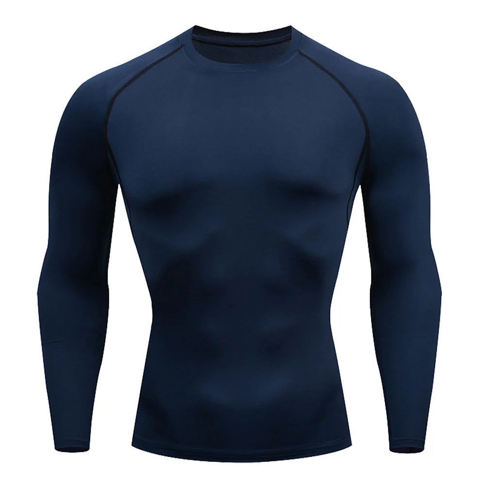 Men Bodybuilding Sports T-Shirt Quick Dry Running Shirt Long Sleeve Compression Top Gym T Shirt Men Fitness Tight Rashgad