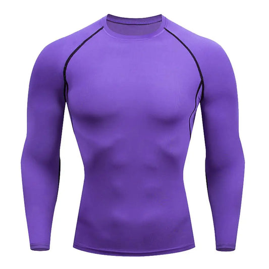 Men Bodybuilding Sports T-Shirt Quick Dry Running Shirt Long Sleeve Compression Top Gym T Shirt Men Fitness Tight Rashgad