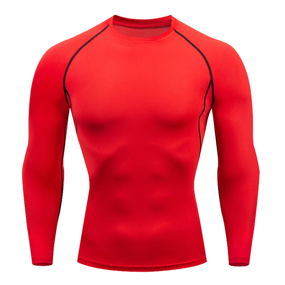 Men Bodybuilding Sports T-Shirt Quick Dry Running Shirt Long Sleeve Compression Top Gym T Shirt Men Fitness Tight Rashgad