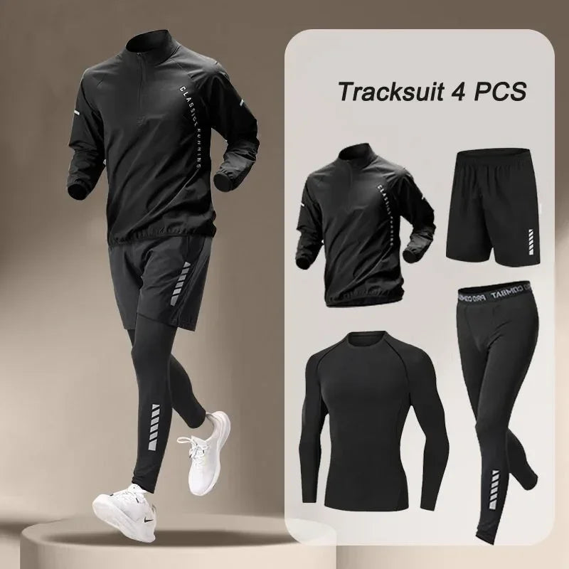 2025 Spring Men's Quick Dry Jacket Suit 1-4 piece Outdoor Fitness Running Sets Sports Jogging Pants Workout Clothes Sportswear