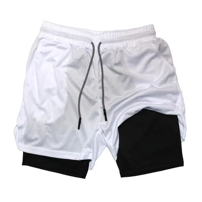 Men's Outdoor Cycling Sports Shorts Summer Breathable Quick-drying Shorts Sportswear Double-layer Two-in-one Casual Shorts M-3XL