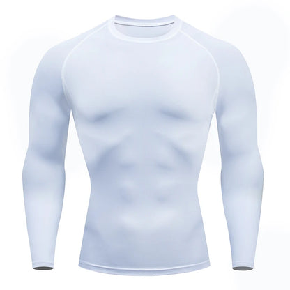 Men Bodybuilding Sports T-Shirt Quick Dry Running Shirt Long Sleeve Compression Top Gym T Shirt Men Fitness Tight Rashgad